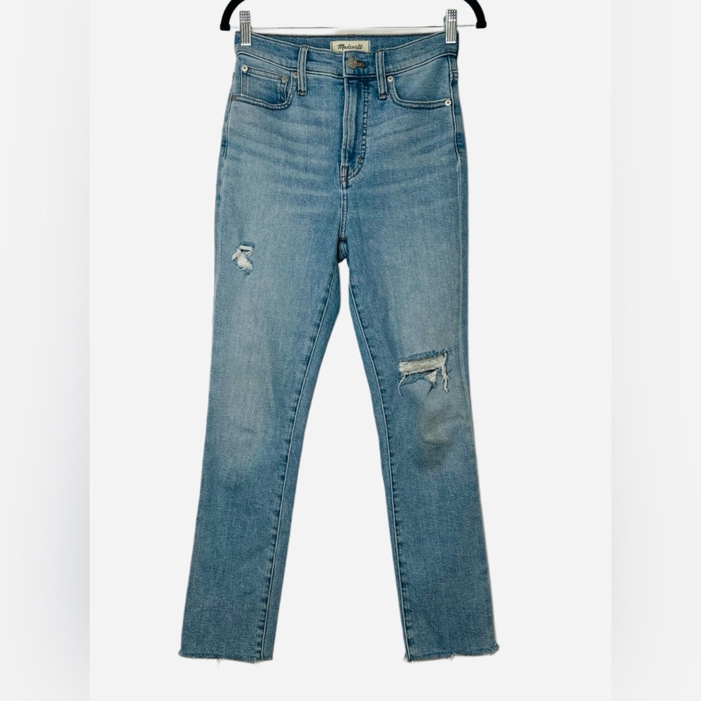 Madewell The Perfect Vintage Jean Light Blue Wash Straight Leg Denim Size 24